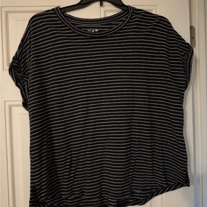 Maurices Black and White Striped Short Sleeve Tee